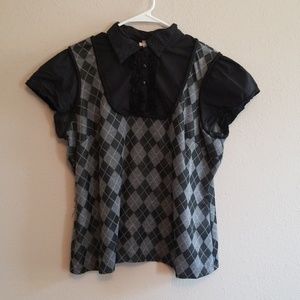 Plaid Button Up Blouse